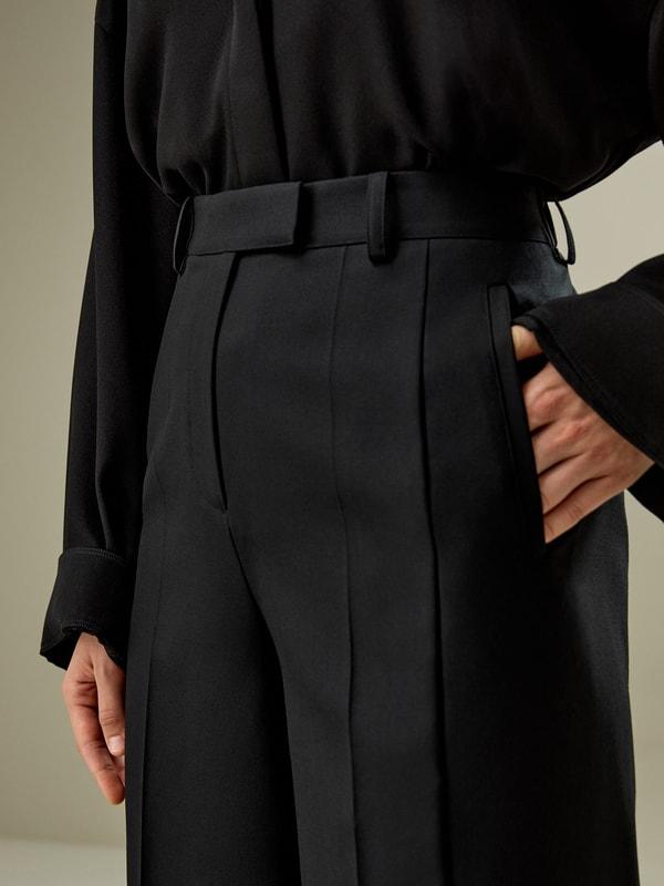 LILYSILK Women'S Wool Slacks - Black Wool Silk Blend - Ultimate Luxury Machine Washable Trousers 16 Product Image