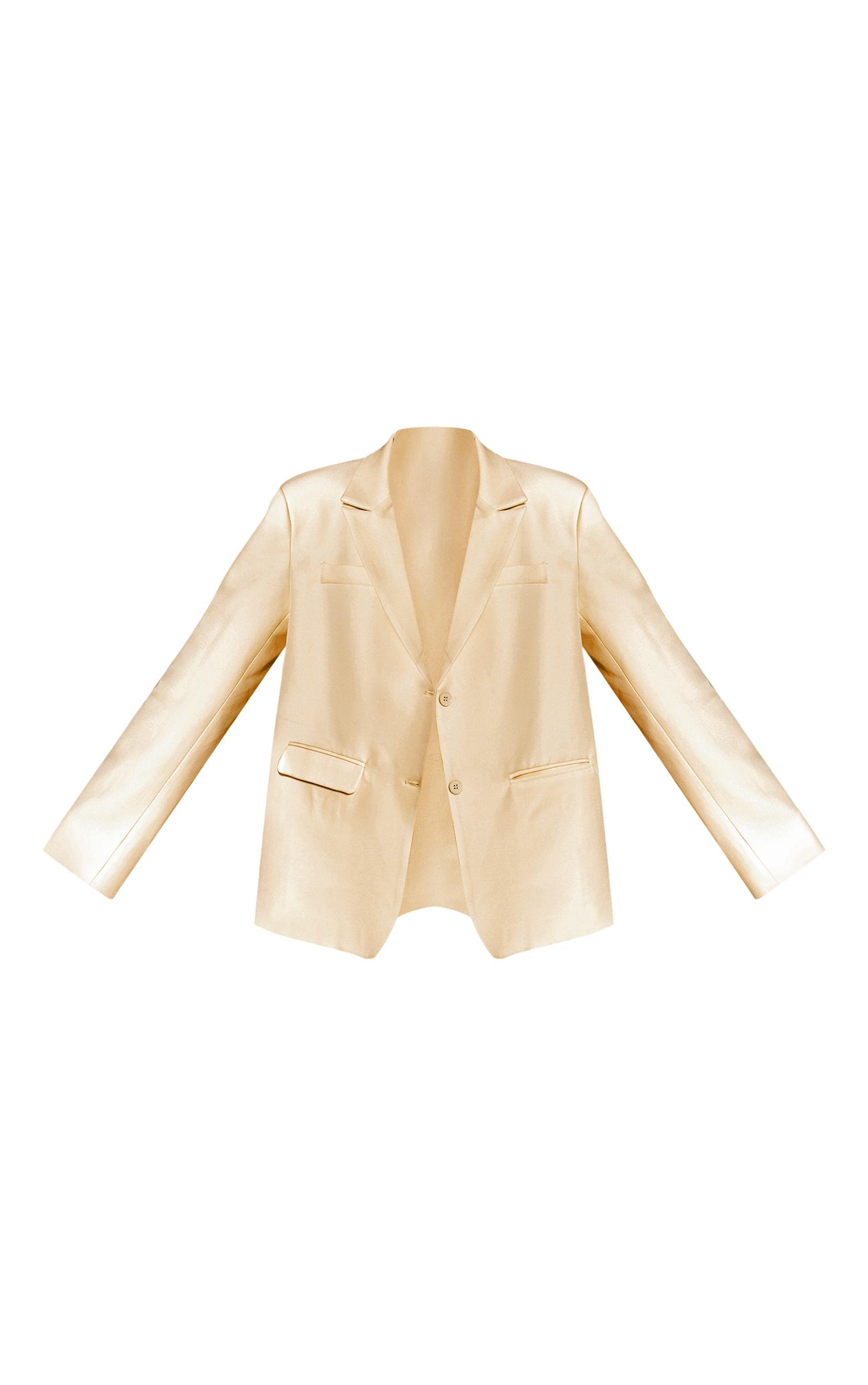 Butter Yellow Tailored Woven Oversized Blazer Product Image