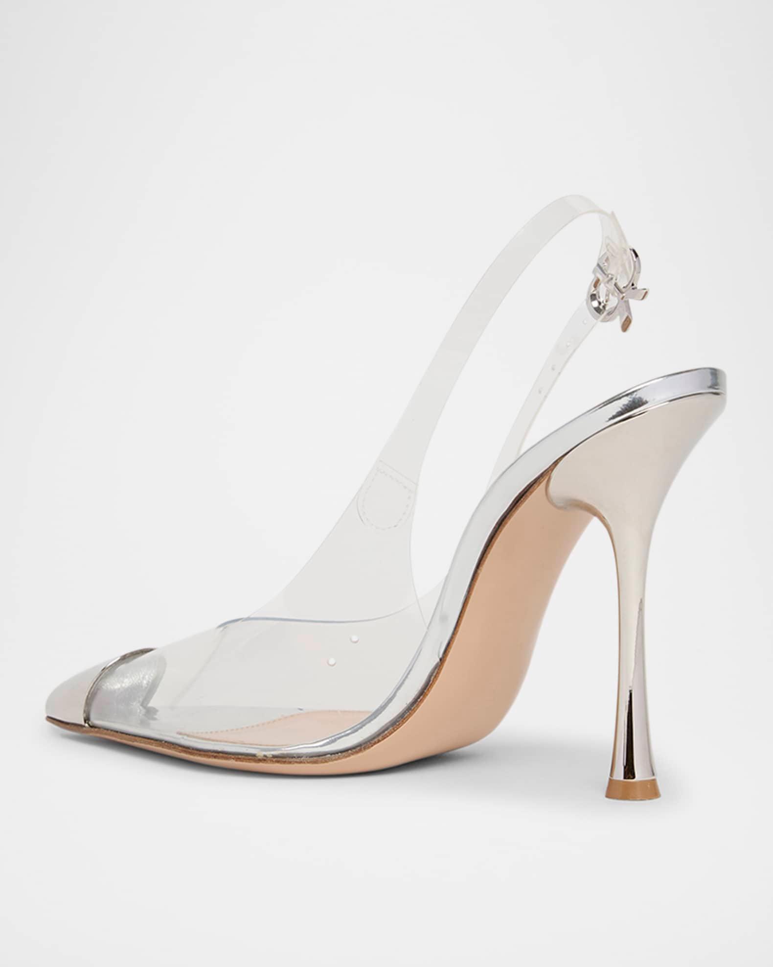 Plexi Metal Cap-Toe Slingback Pumps Product Image