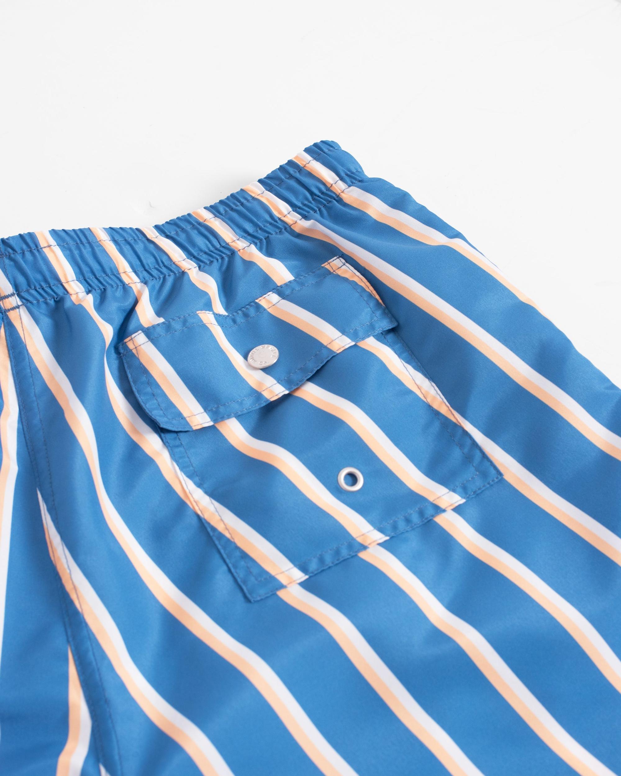 Yellow & White Fine Stripe Swim Trunk Product Image