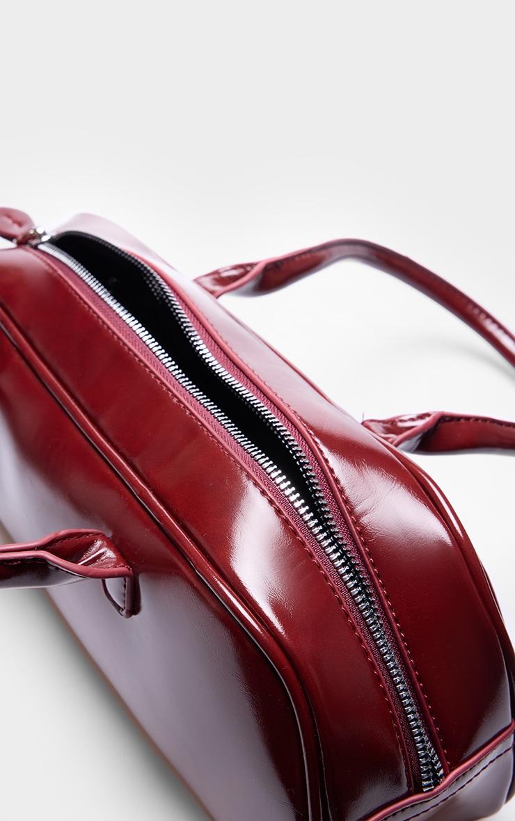 Burgundy Patent PU Baguette Shoulder Bag Product Image