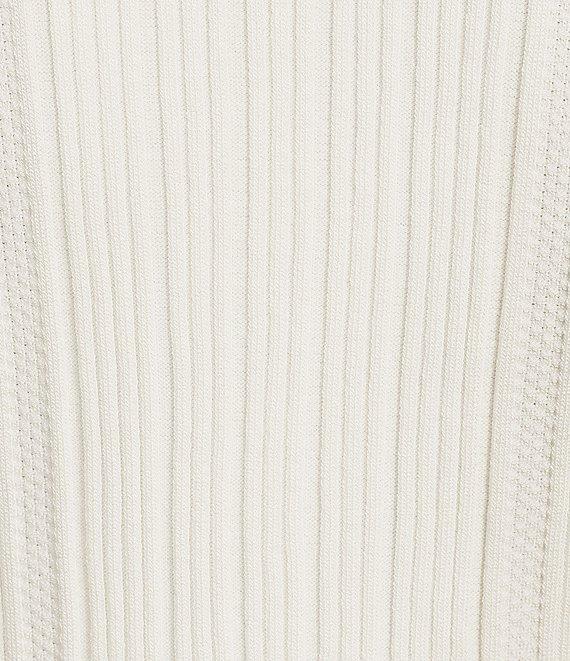 Skies Are Blue Crew Neck Ruffle Cap Sleeve Sweater Knit Top Product Image