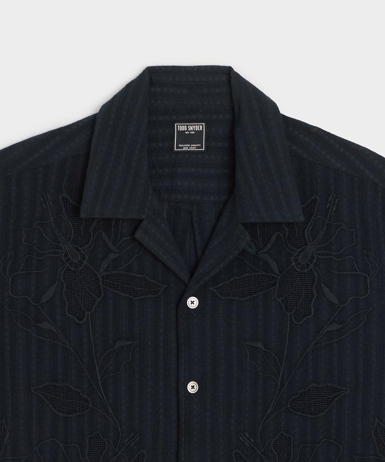 Cropped Cotton Camp Collar Shirt Product Image