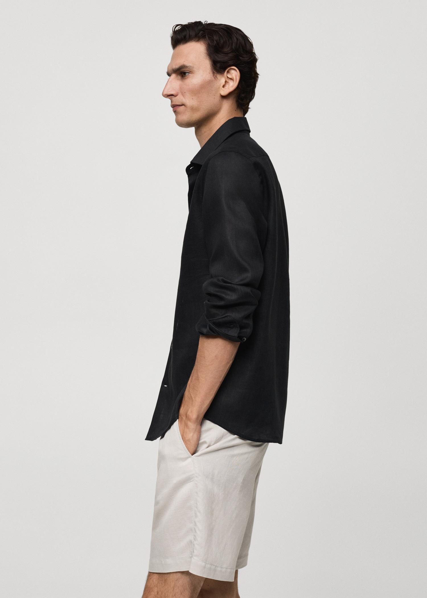 Regular-fit 100% linen shirt - Men | MANGO USA Product Image