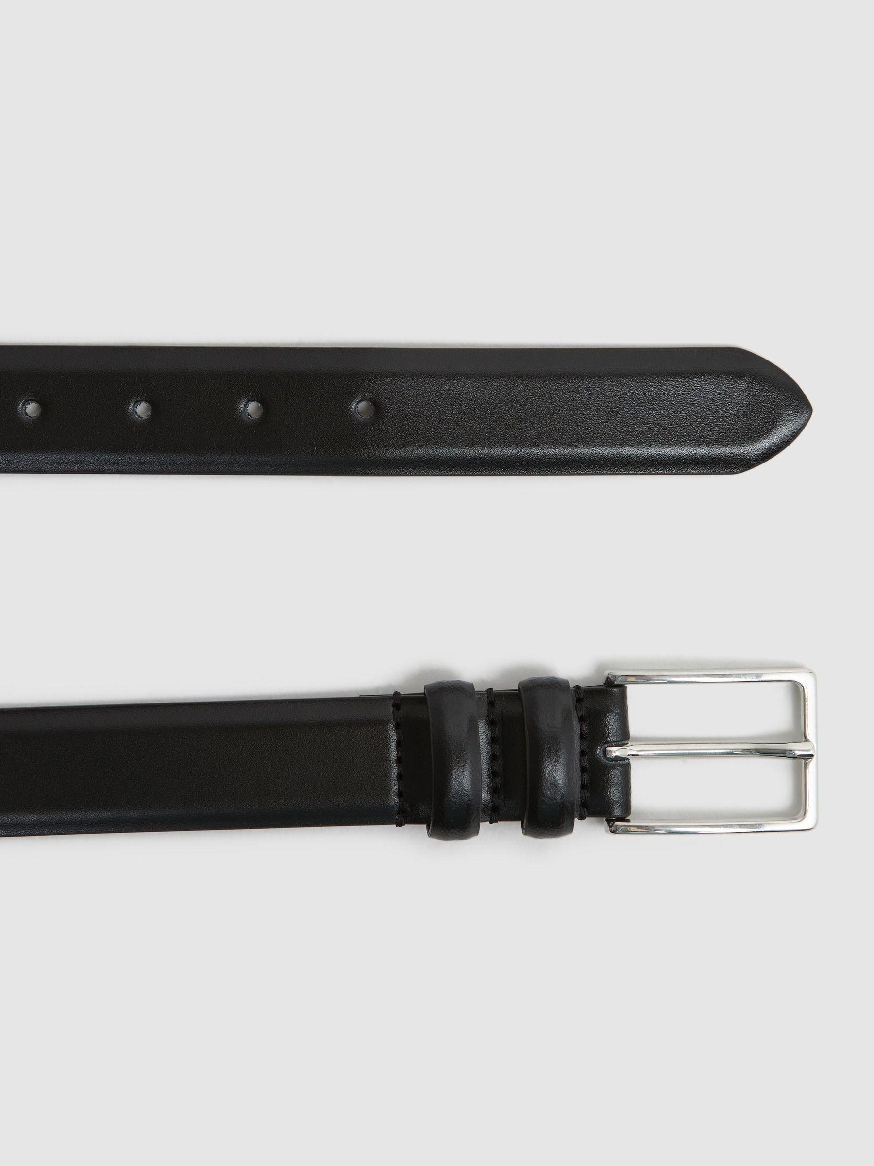 Smooth Leather Belt in Black Product Image