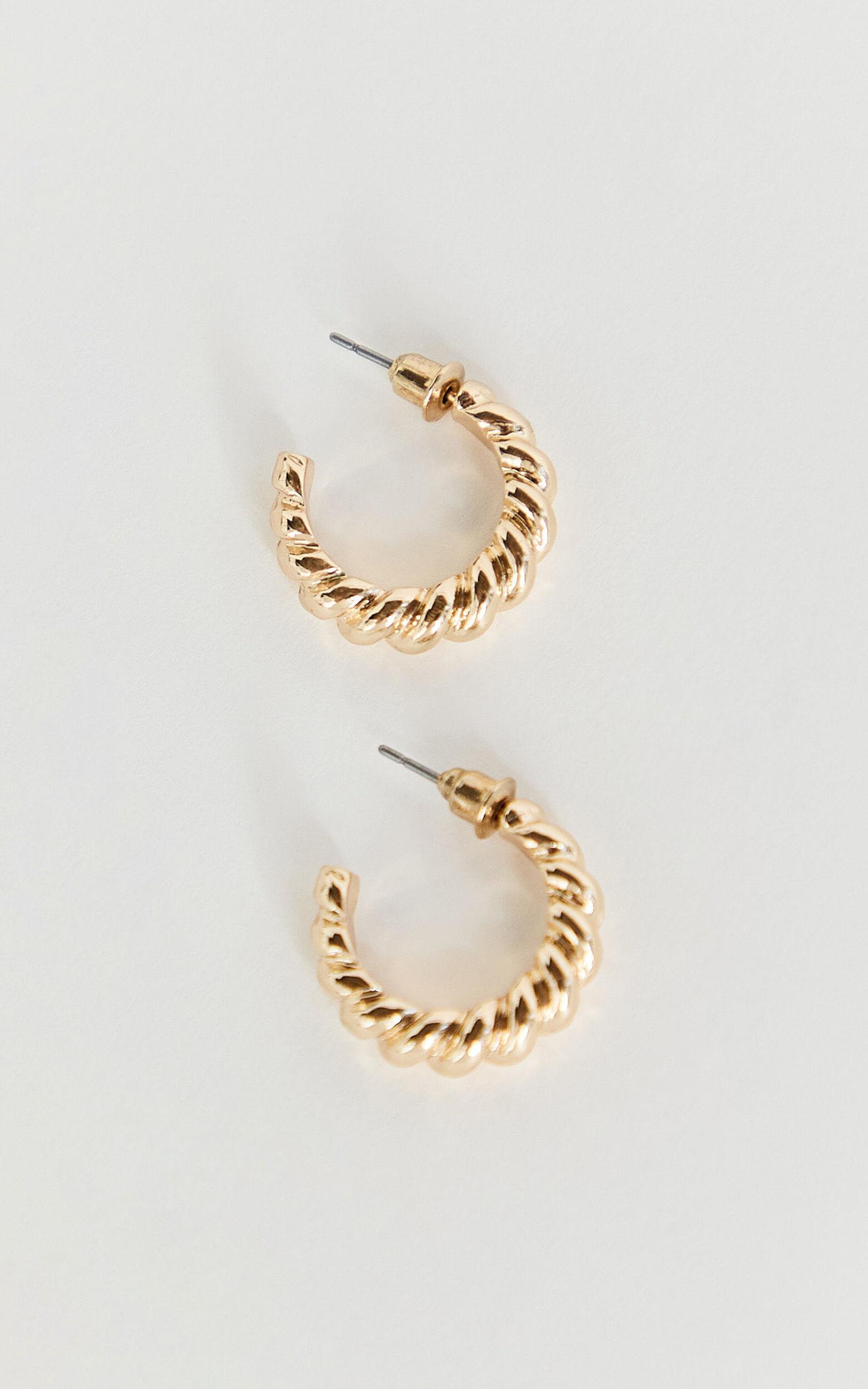 Naomi Earrings - Twisted Hoop Earrings in Gold Product Image