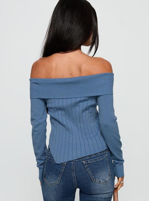 Brisa Long Sleeve Top Blue Product Image