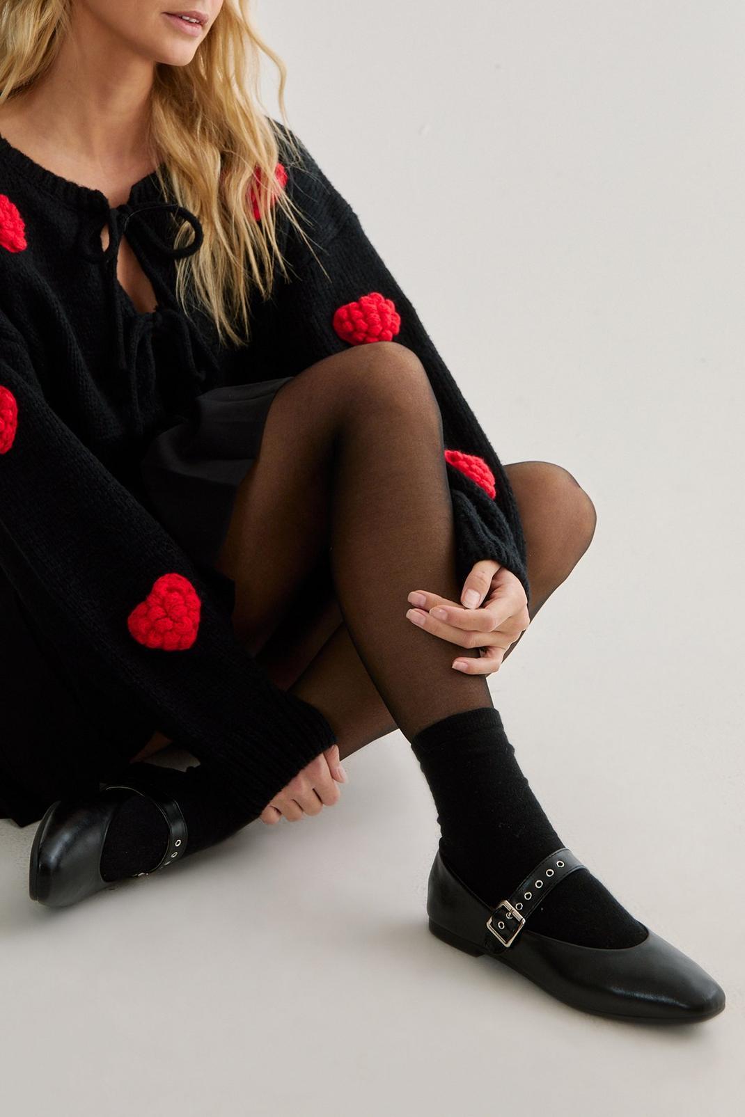 Faux Leather Buckle Ballet Flat Product Image