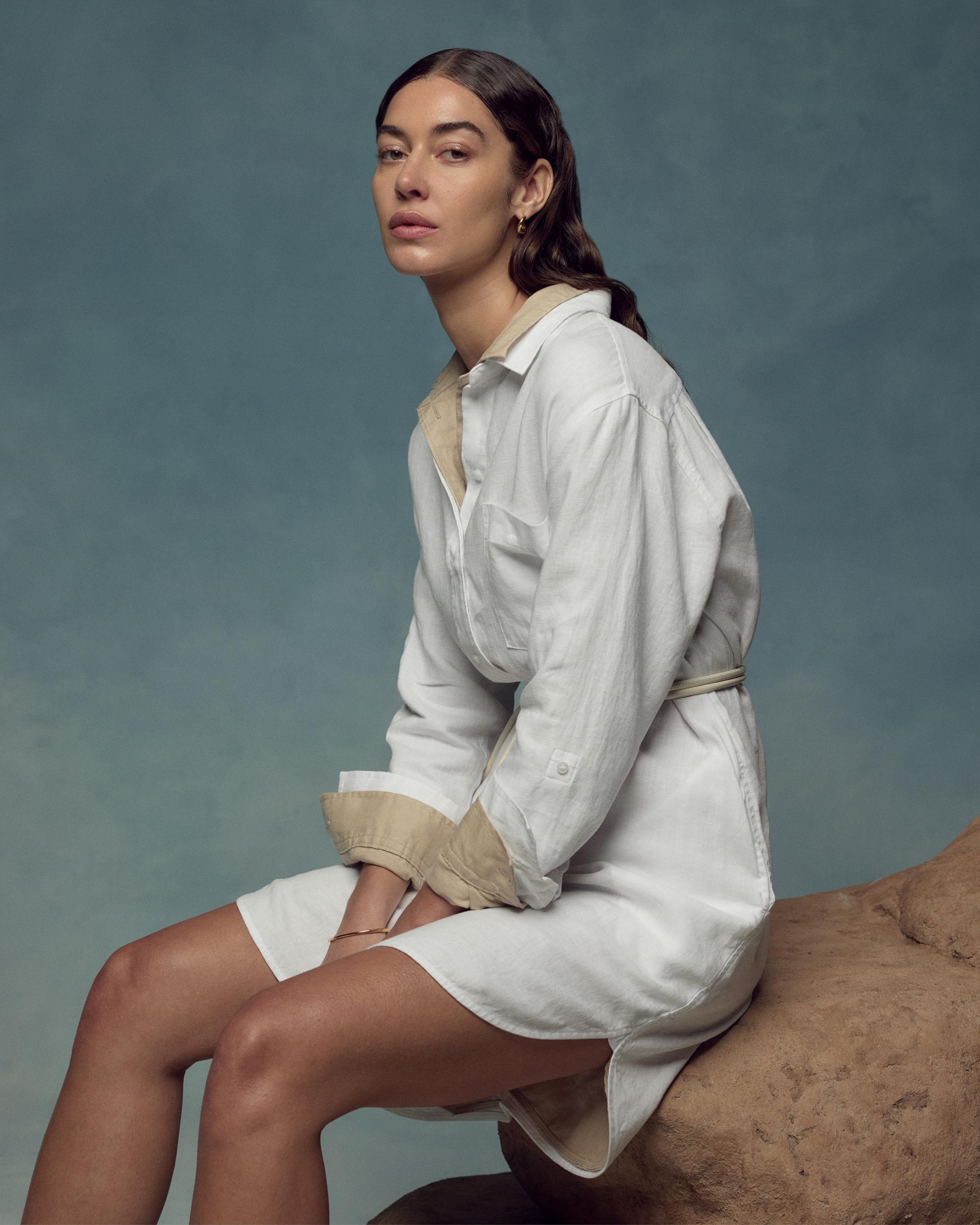 Quince | Women's 100% European Linen Shirt Dress Size XS, Organic Linen Product Image