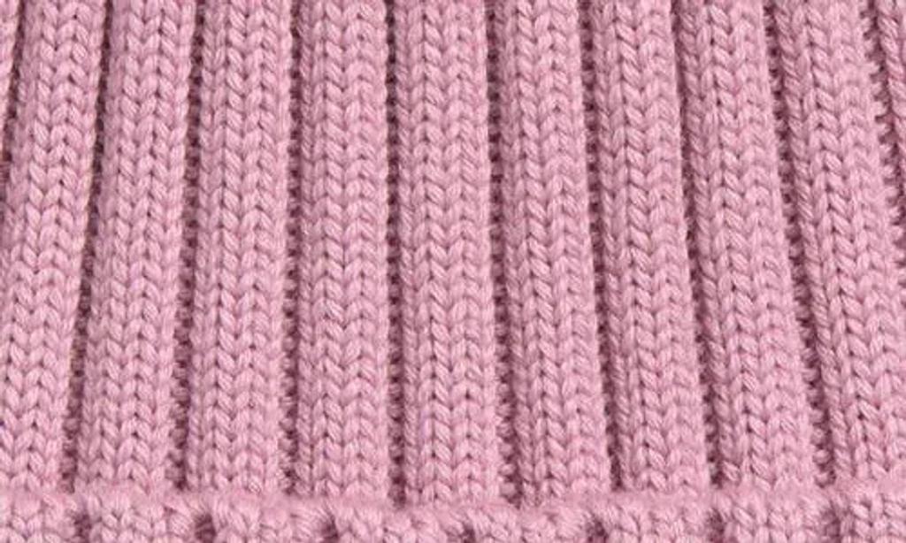 MONCLER Logo Patch Rib Wool Beanie In Purple Product Image