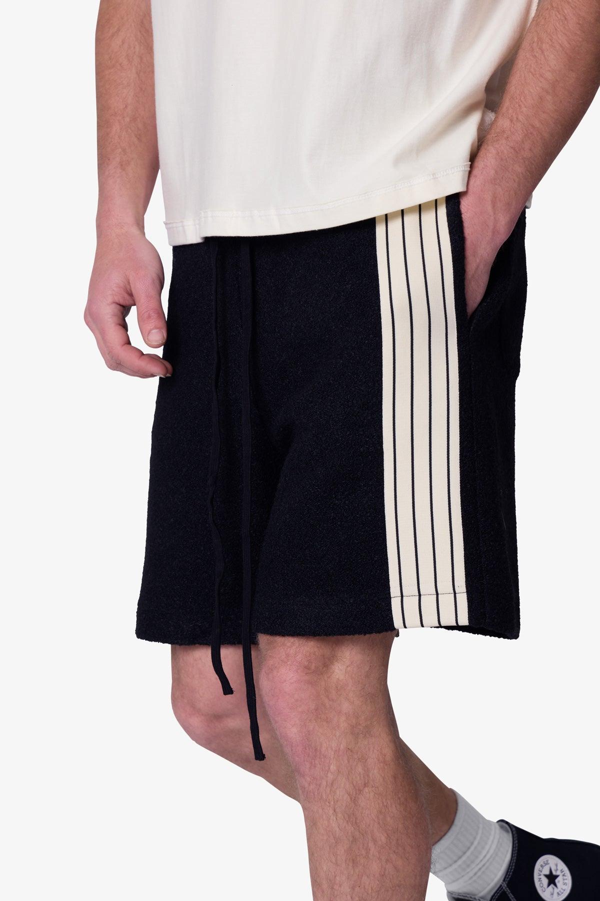 Tricot Striped Sweatshorts - Black Product Image