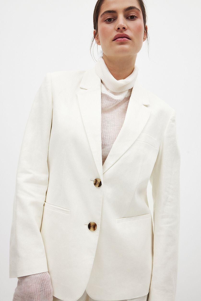 Regular Linen-Blend Blazer Product Image