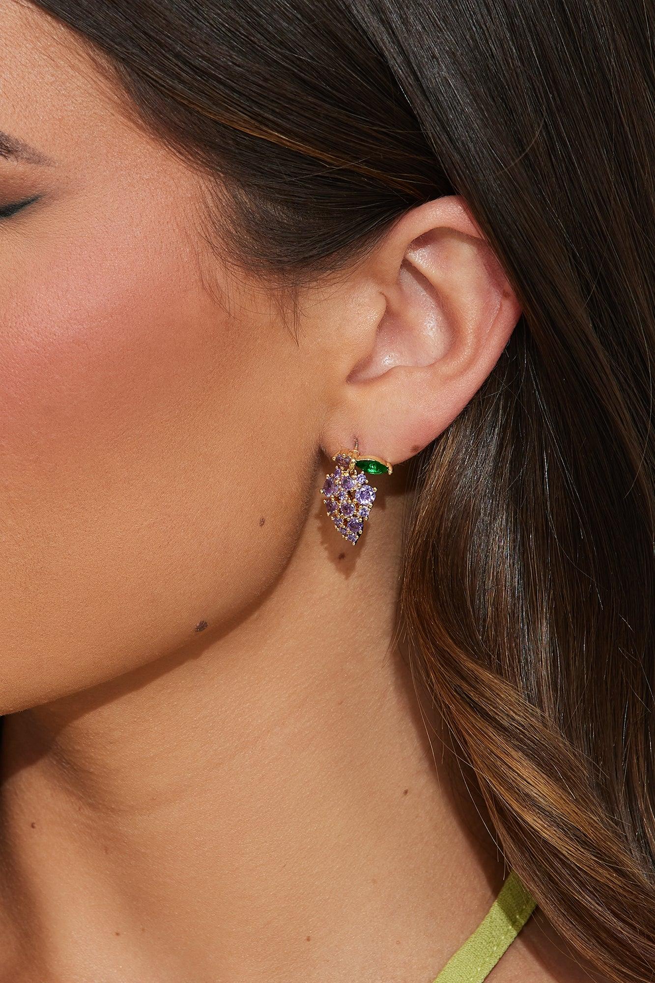 Vineyard Earrings - Purple Product Image