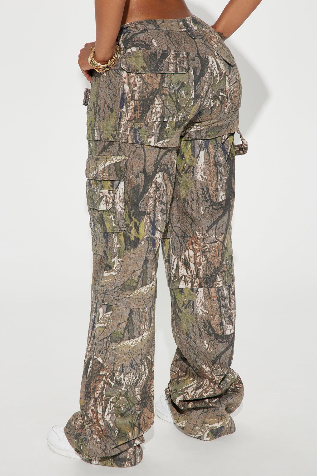 Tall Bree Camo Stretch Cargo Jean - Olive/combo Product Image