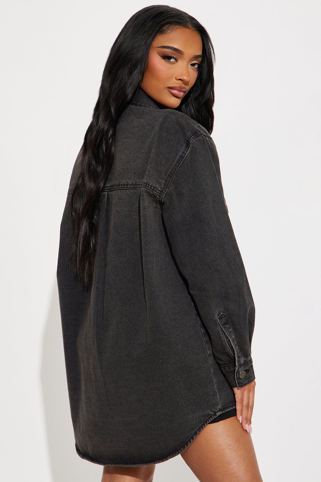 Kinsley Oversized Denim Shacket - Black Wash Product Image