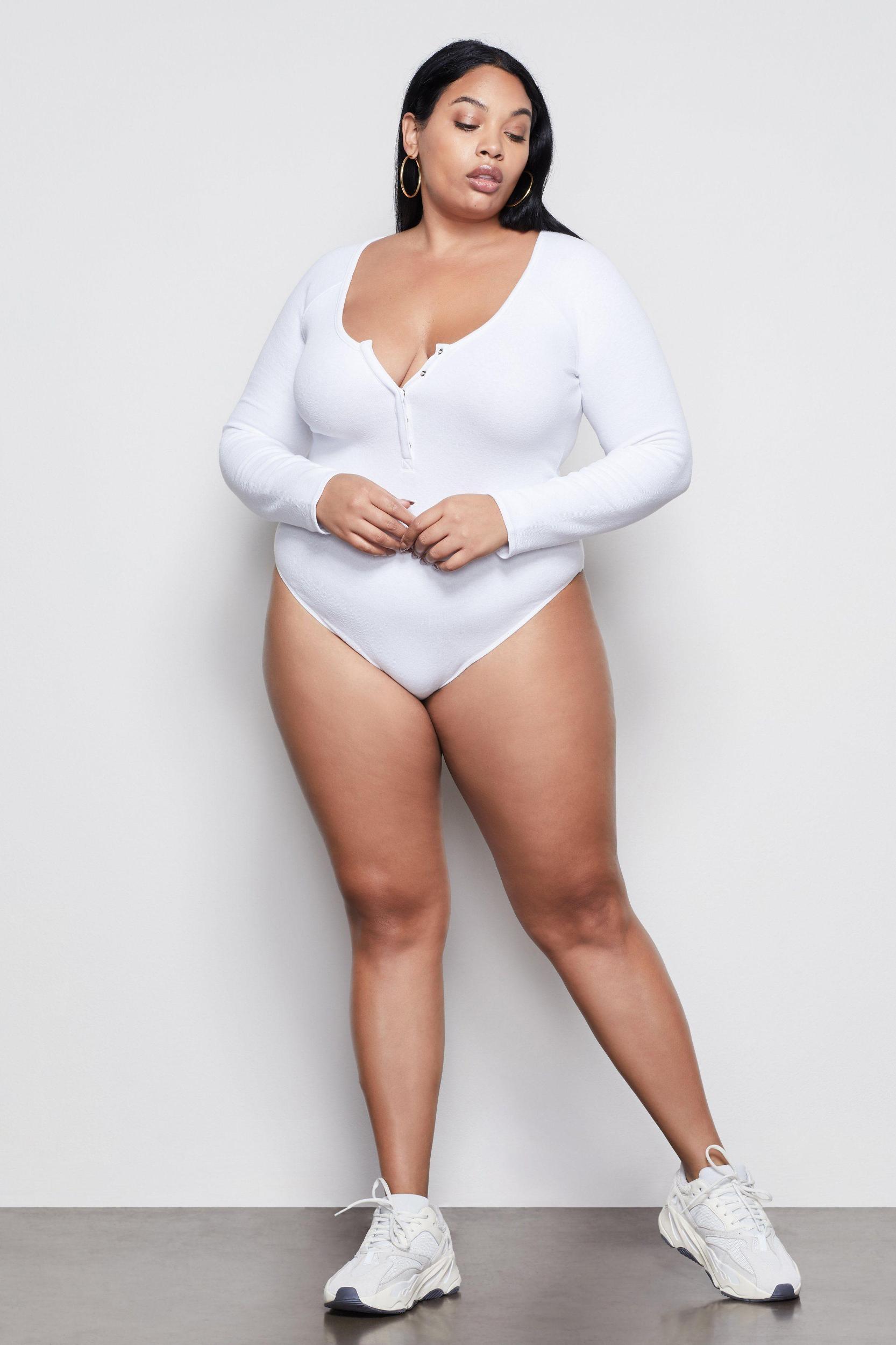 MICRO RIB COTTON BODYSUIT | WHITE001 Product Image