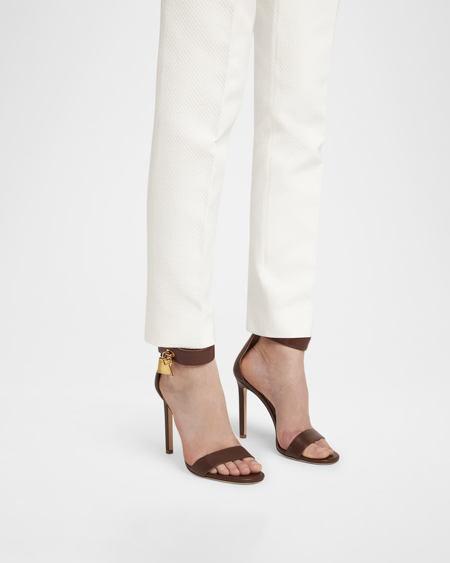 Leather Stiletto Sandals with Padlock Product Image