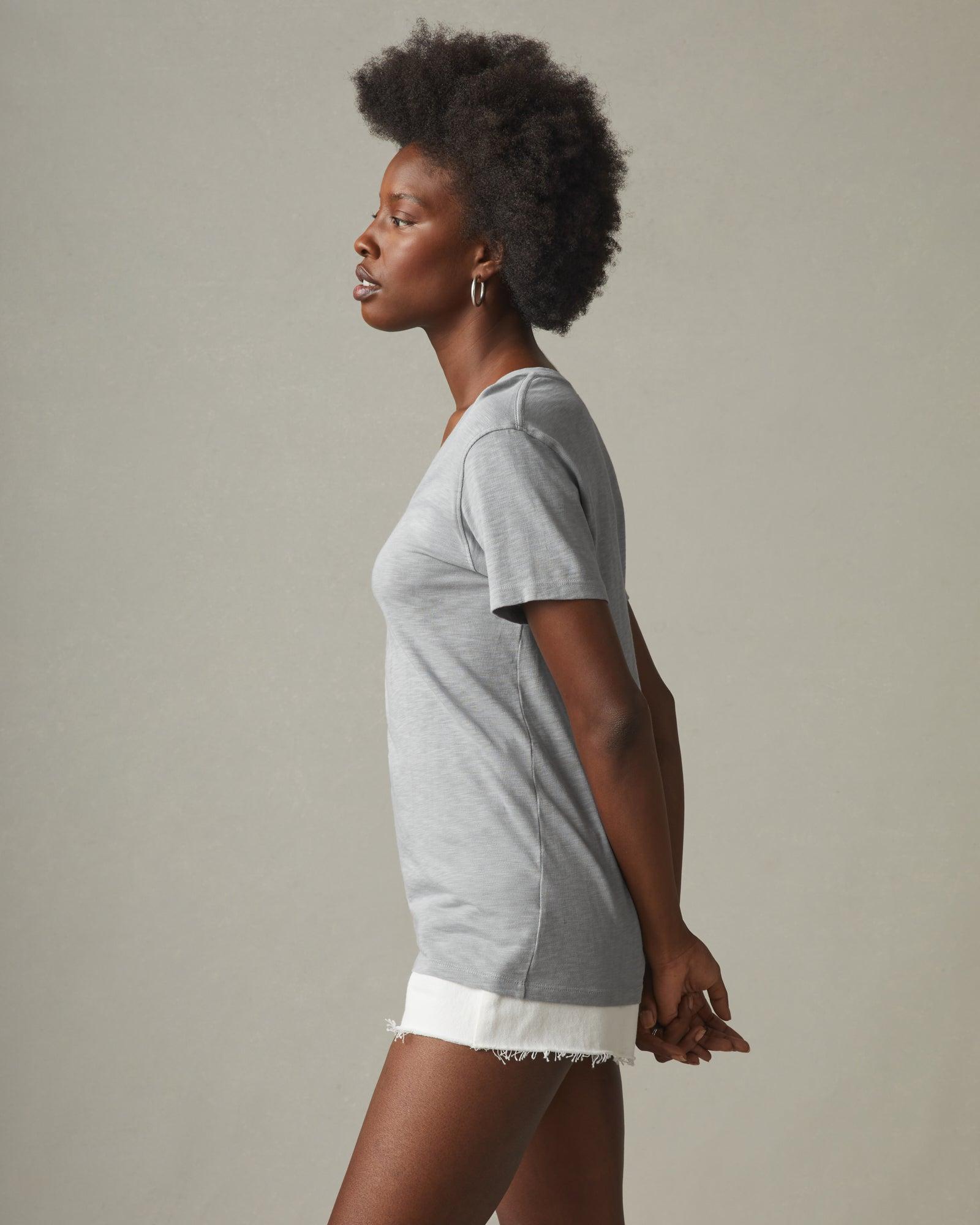 Women's Premium Slub V-Neck Tee - Cement Female Product Image