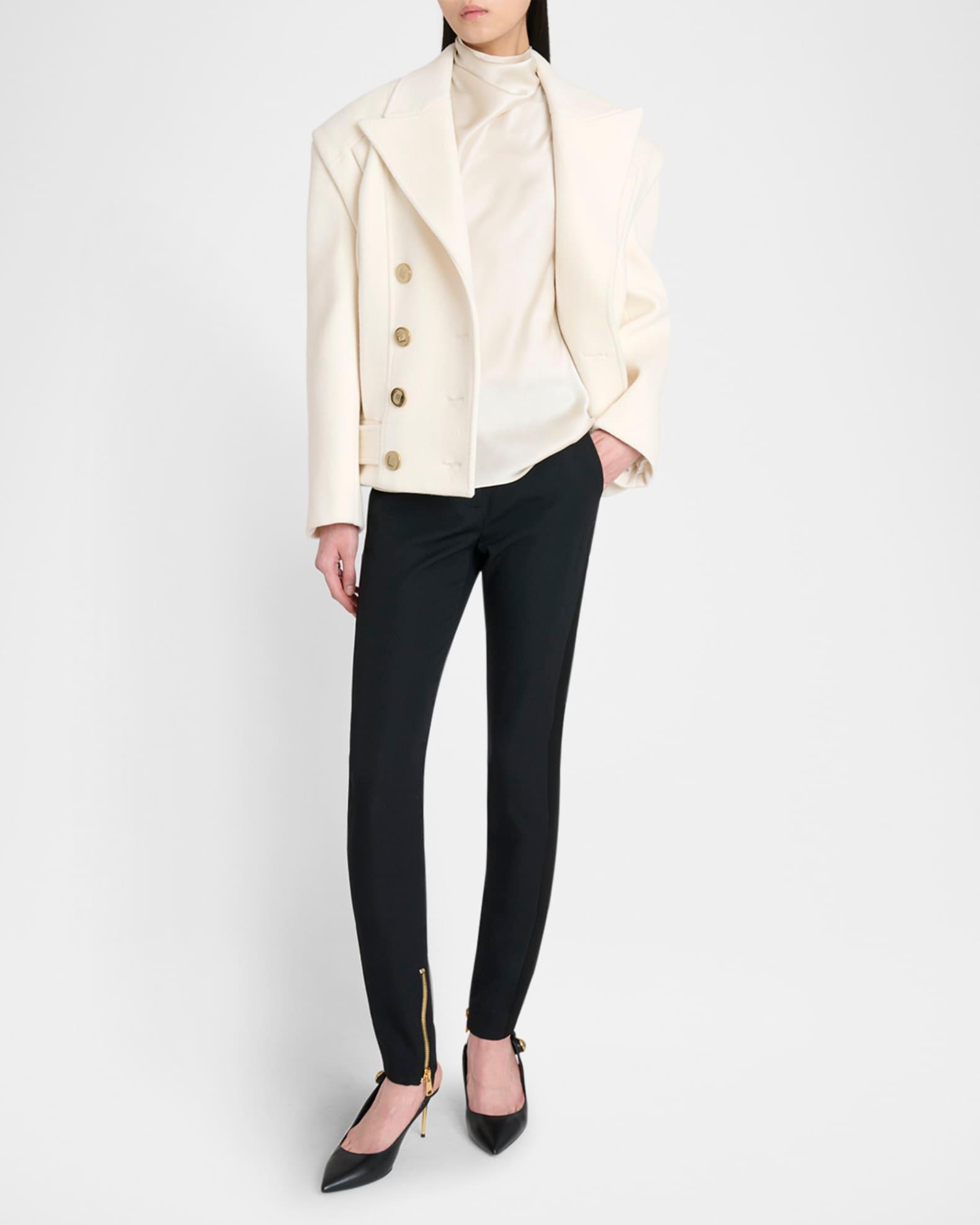 Crepe Satin Halter Cowl-Neck Top Product Image