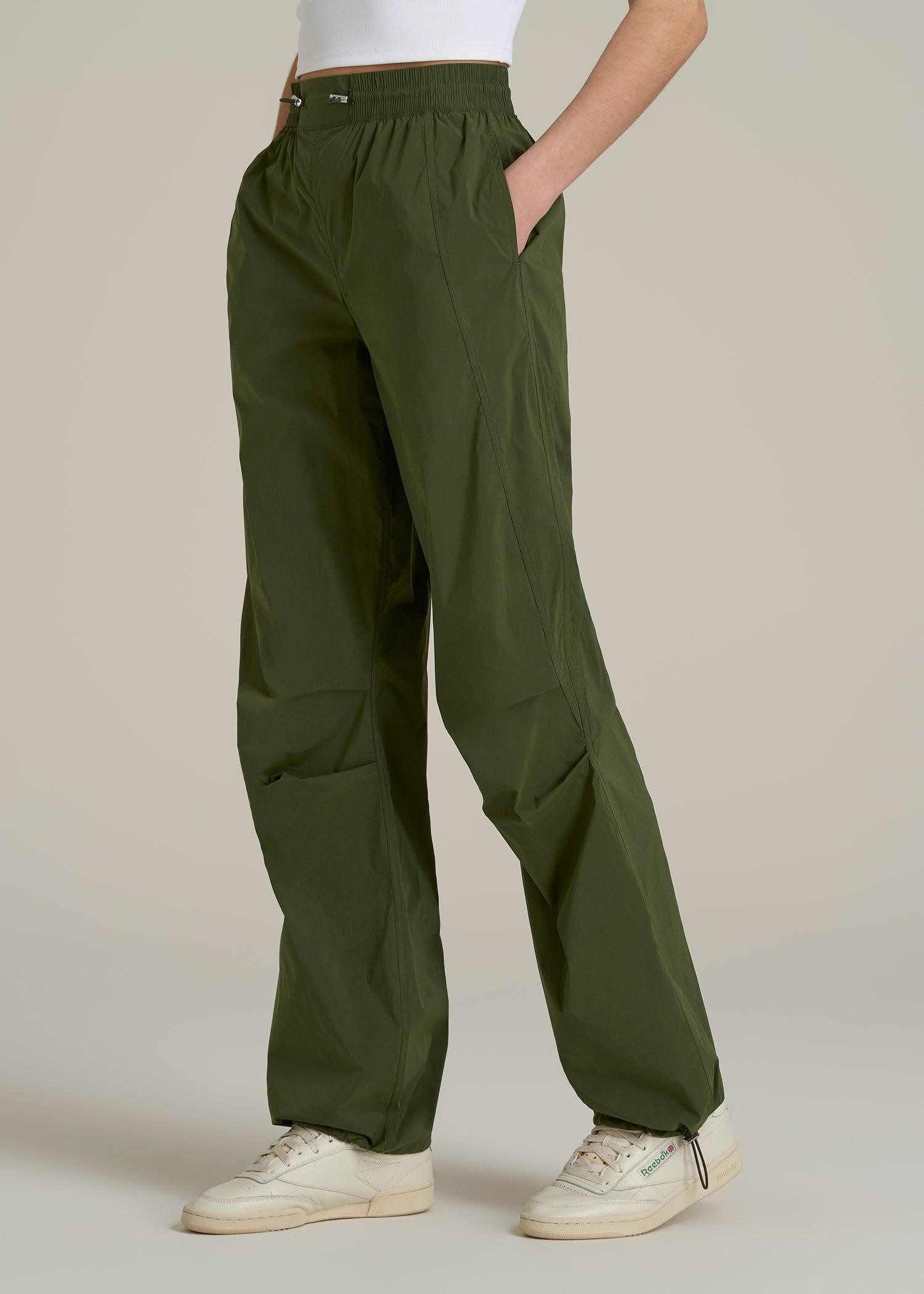 Parachute Jogger for Tall Women in Kale Green Female Product Image