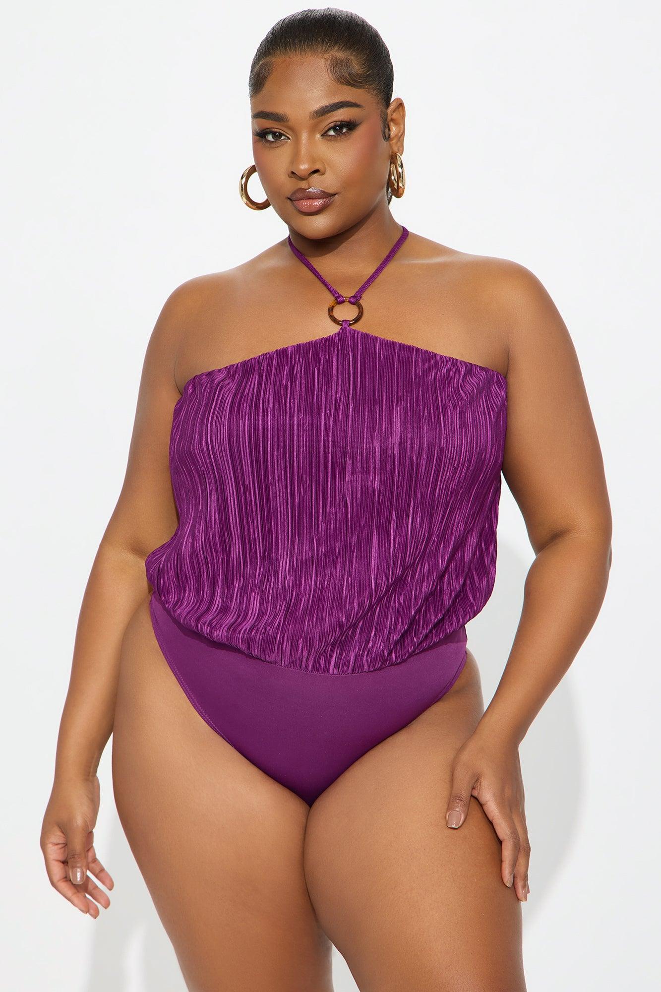 Weekend Getaway Halter Bodysuit - Purple Female Product Image