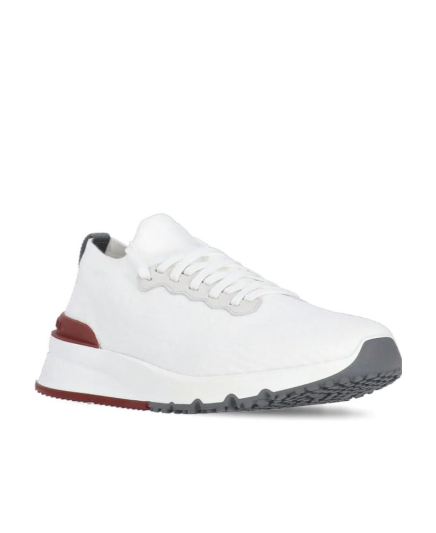 BRUNELLO CUCINELLI Cotton Knit Runners In White Product Image
