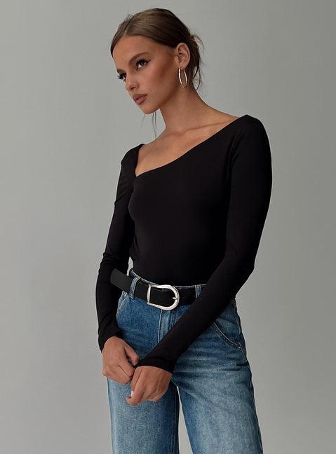 Look This Good Backless Bodysuit Black Product Image
