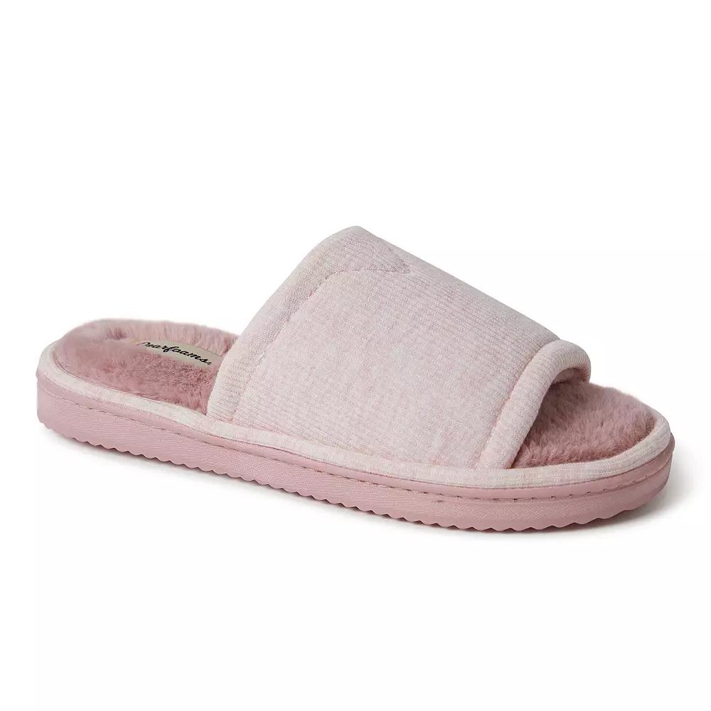 Dearfoams Demi-Rib Knit Women's Slide Slippers, Size: Large, Pale Pink Product Image