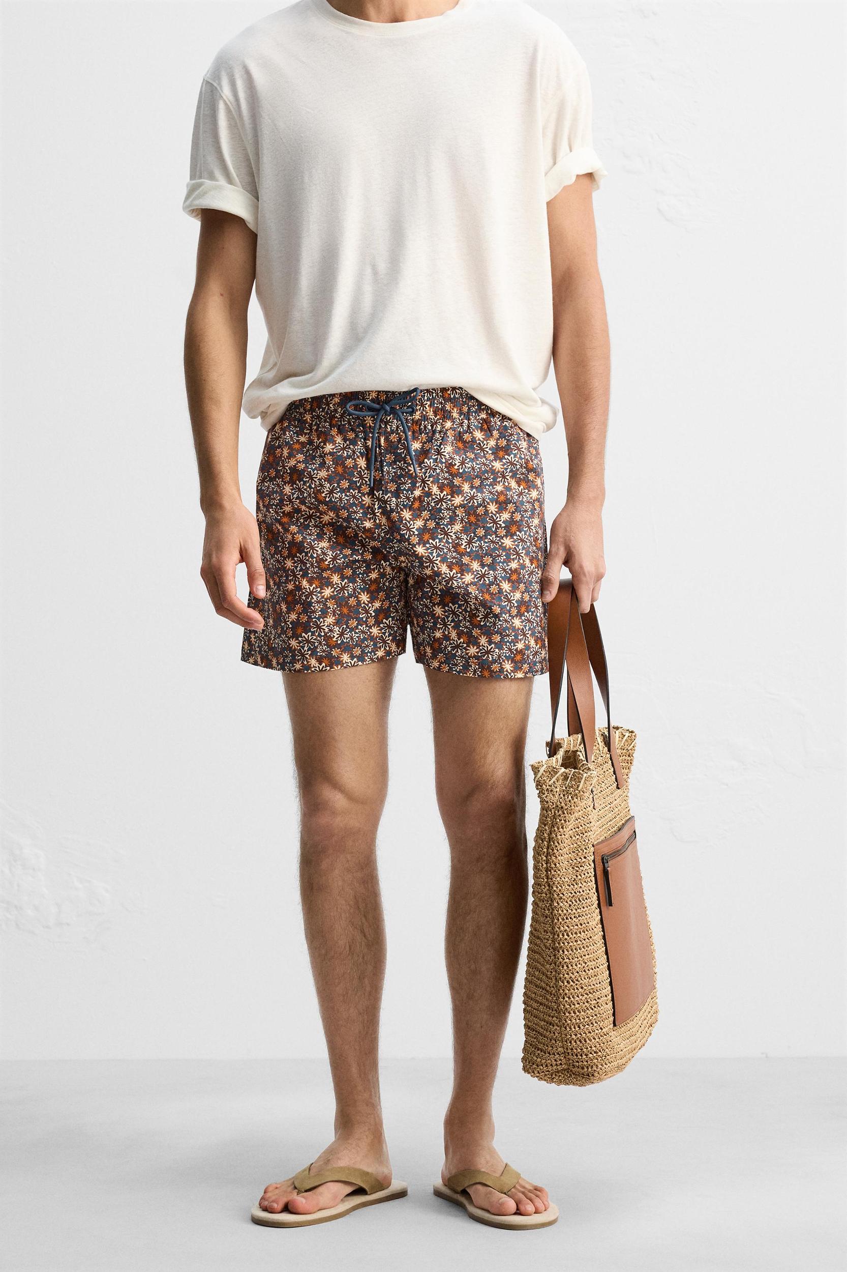 FLORAL PRINT MID-LENGTH SWIMSUIT Product Image