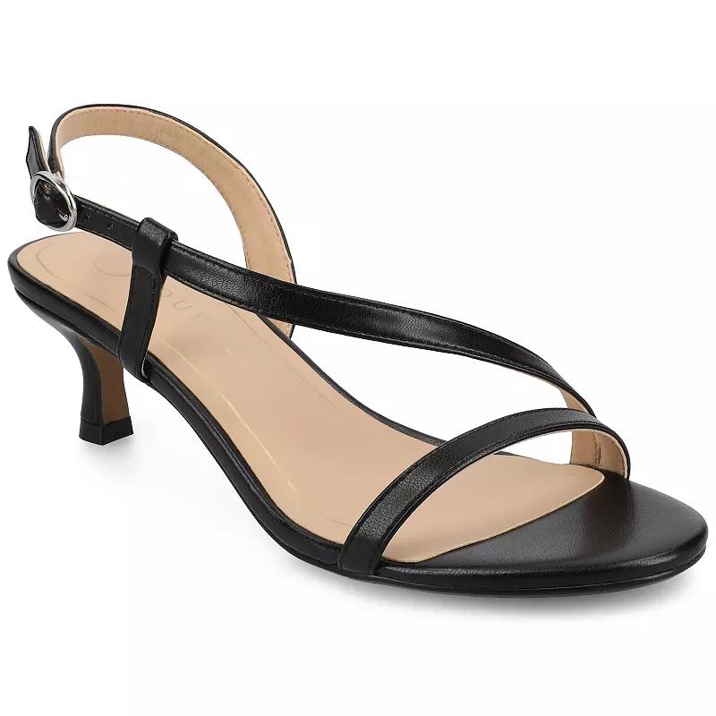 Journee Jemry Women's Crossover Strap Kitten Heel Dress Sandals,  Product Image