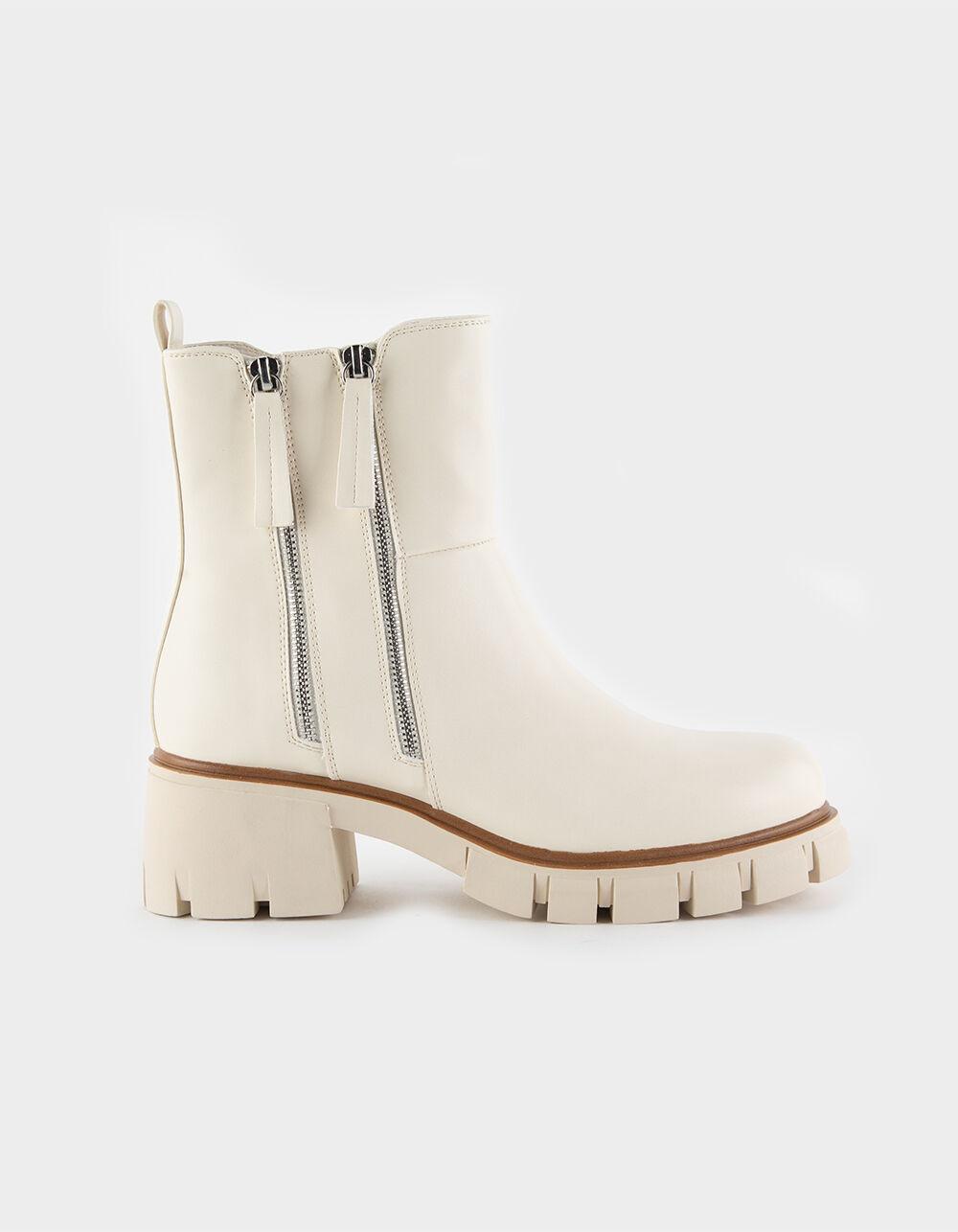 MIA Rohen Double Zip Chelsea Womens Boots - BONE Product Image