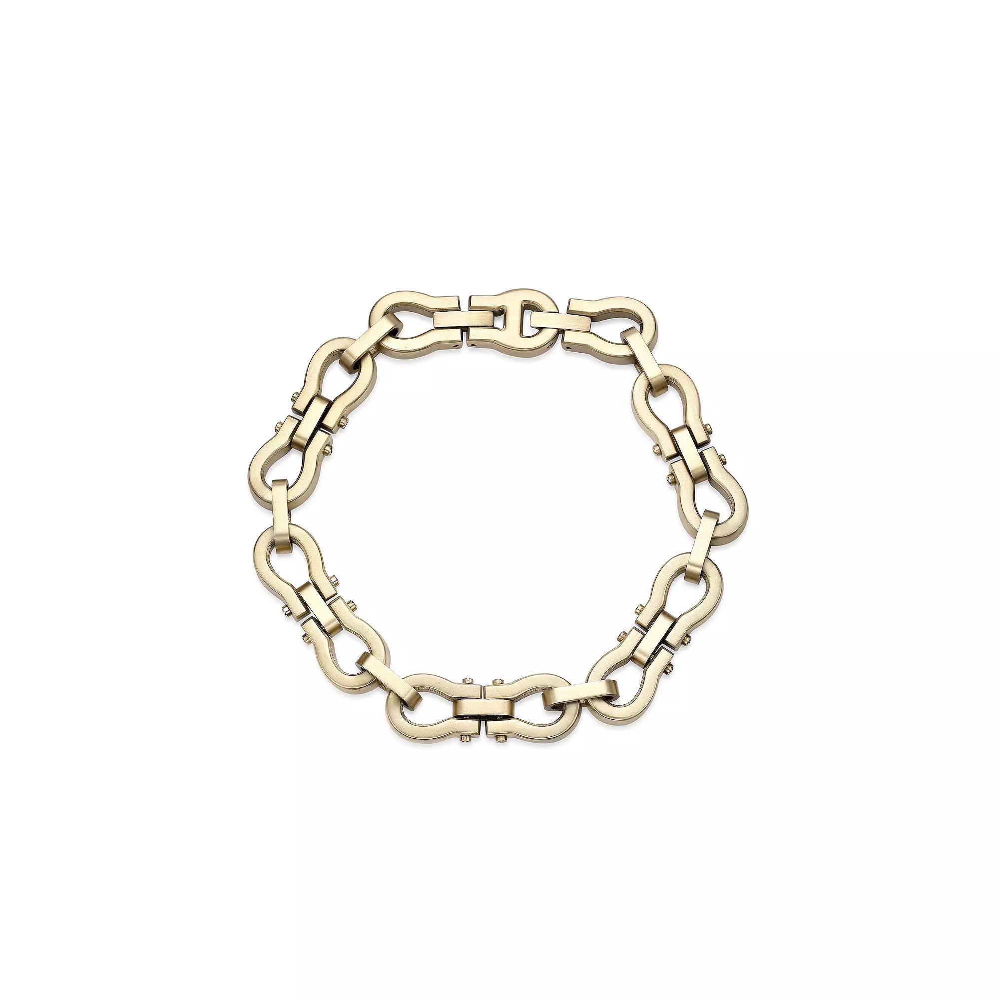 LYNX Men's Stainless Steel Omega Link Bracelet, Size: 8.5", Gold Tone Product Image