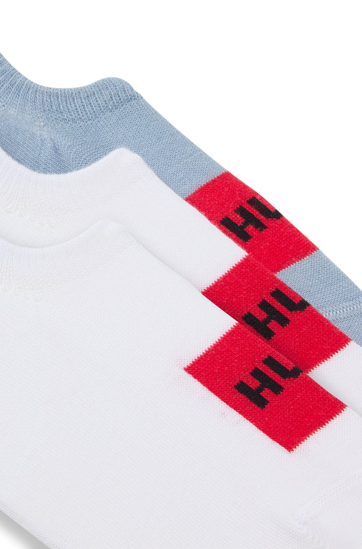 Three-pack of invisible socks with red logos Product Image
