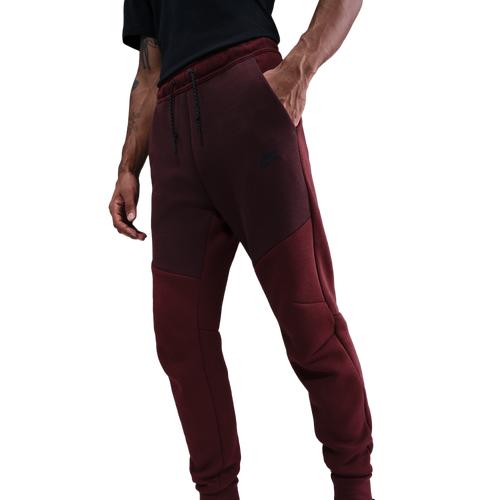 Nike Mens Nike Tech Fleece Joggers - Mens Burgundy Crush/Dark Team Red/Black Product Image