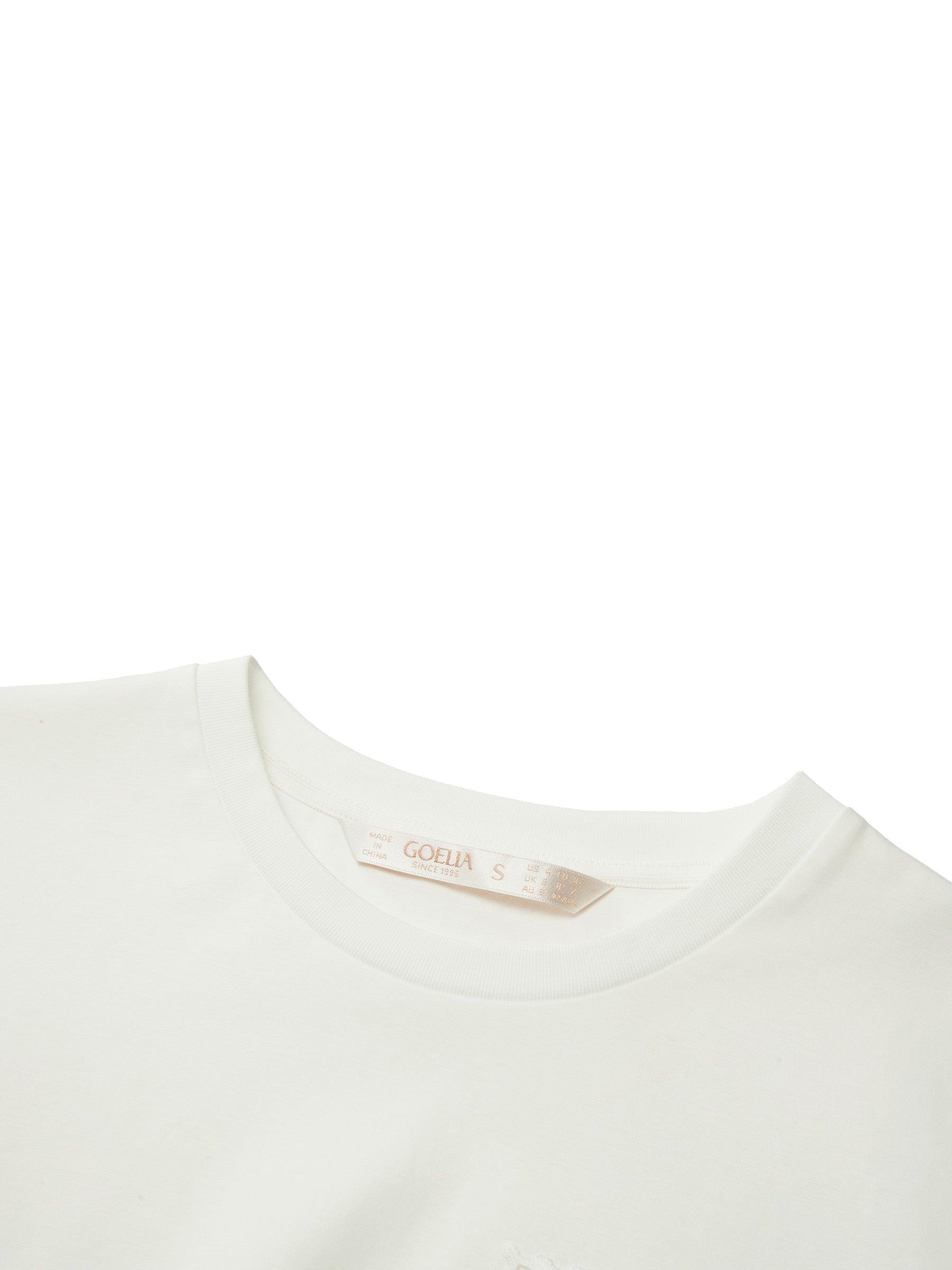 100% Cotton Paisley Embroidered Women T-Shirt Product Image