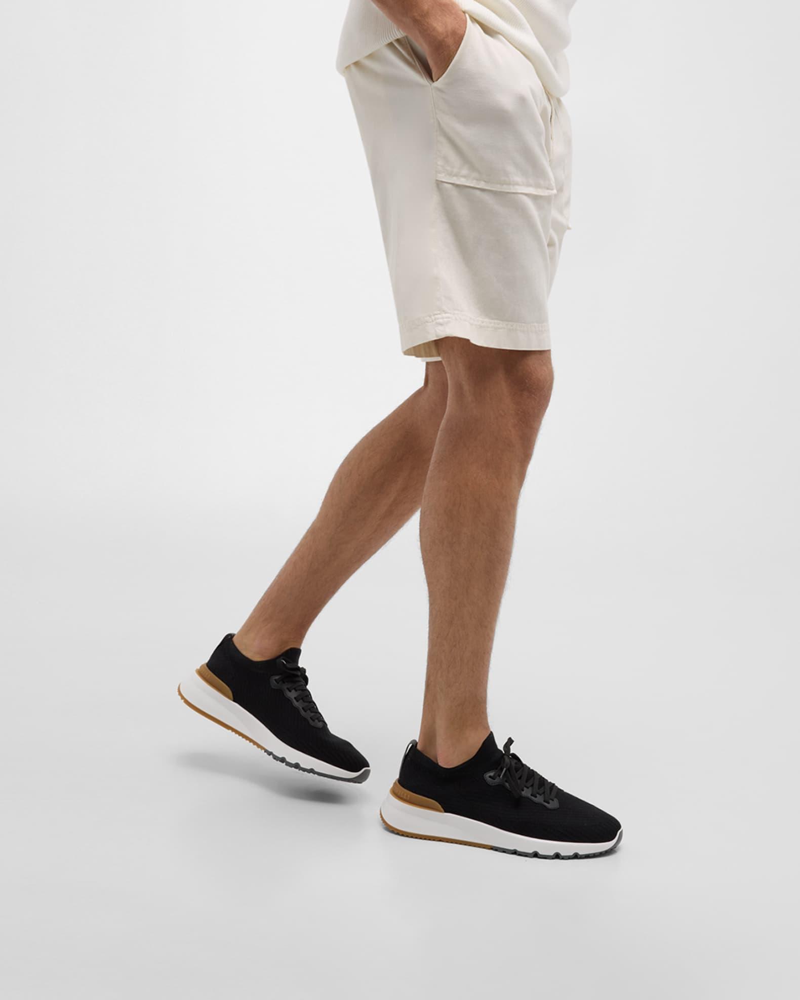 Men's Grained Calfskin Low-Top Sneakers Product Image