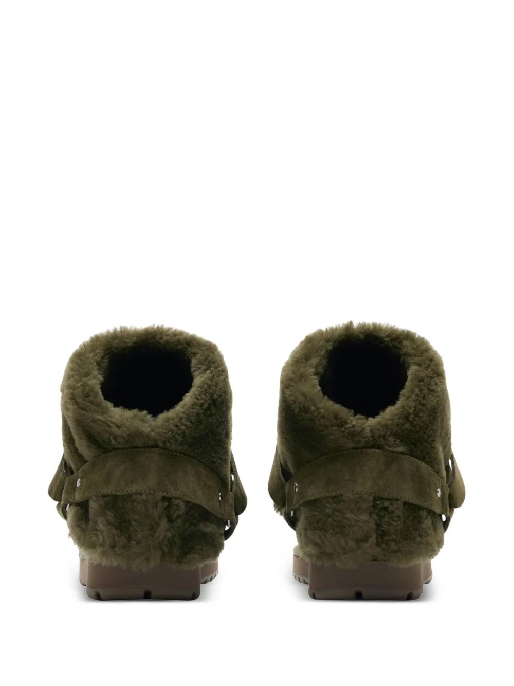 buckled shearling ankle boots Product Image