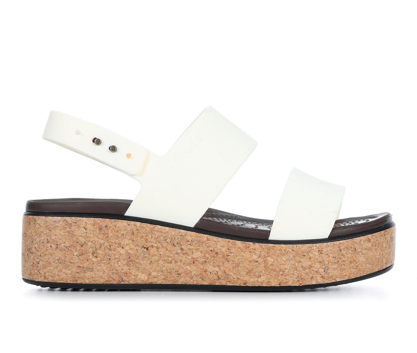 Women's Crocs Brooklyn Cork Low Wedge Sandals Product Image