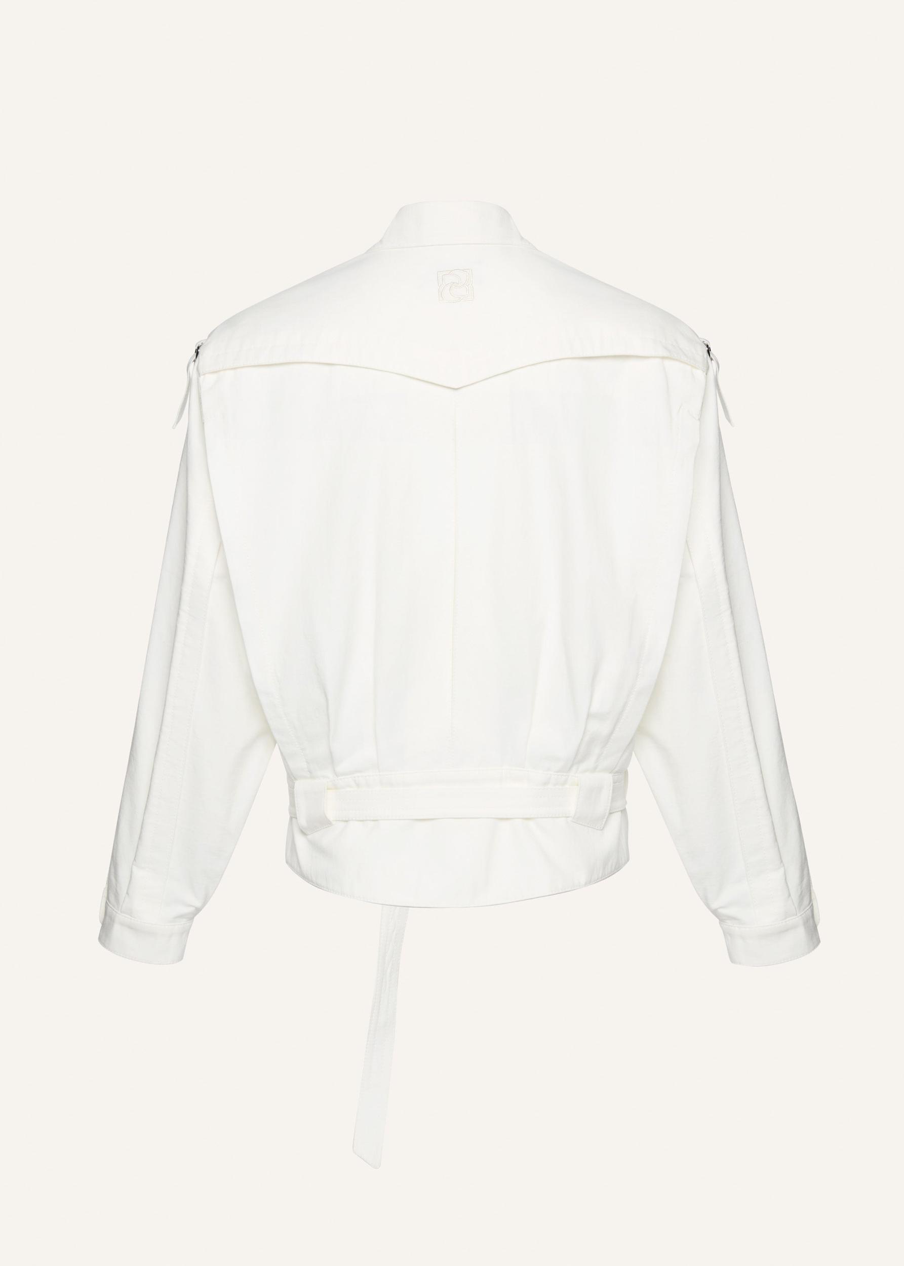 Oversized cotton jacket in white Product Image