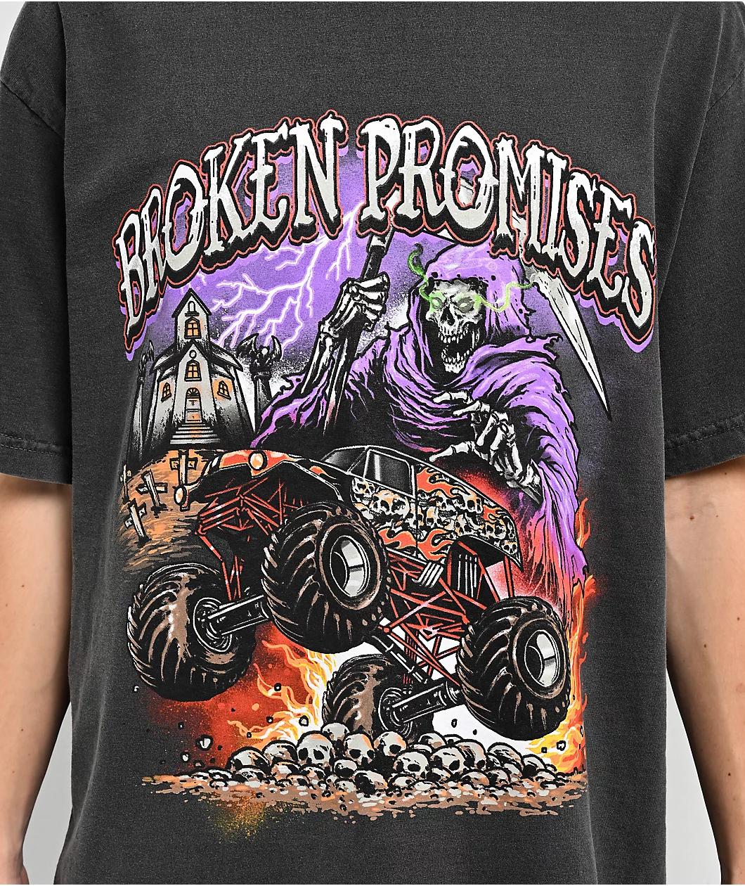 Broken Promises Rest In Pieces Washed Black T-Shirt Product Image