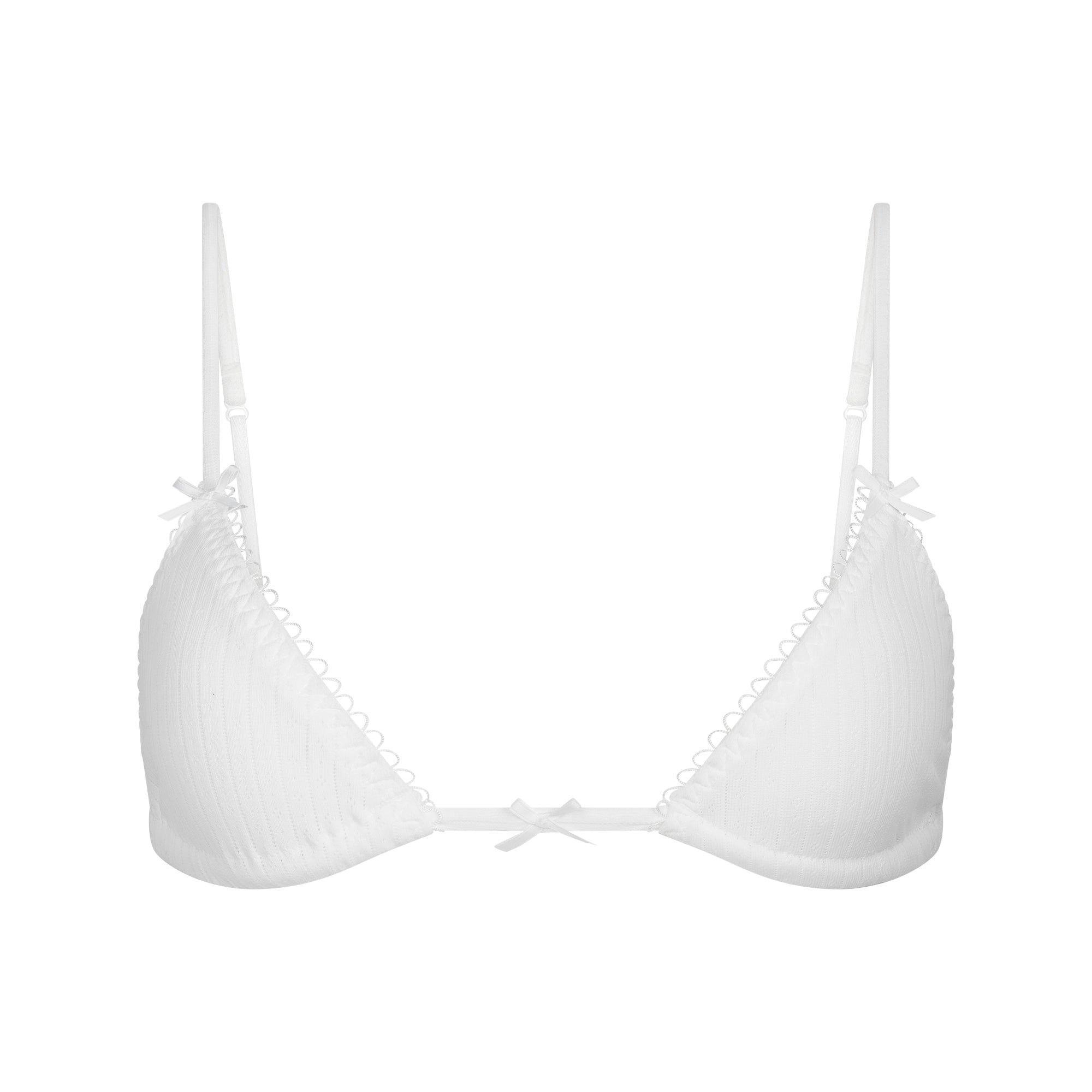 POINTELLE TRIANGLE BRALETTE | SNOW Product Image