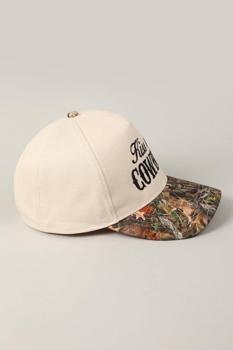 Kiss Me Cowboy Camo Trucker Hat Product Image