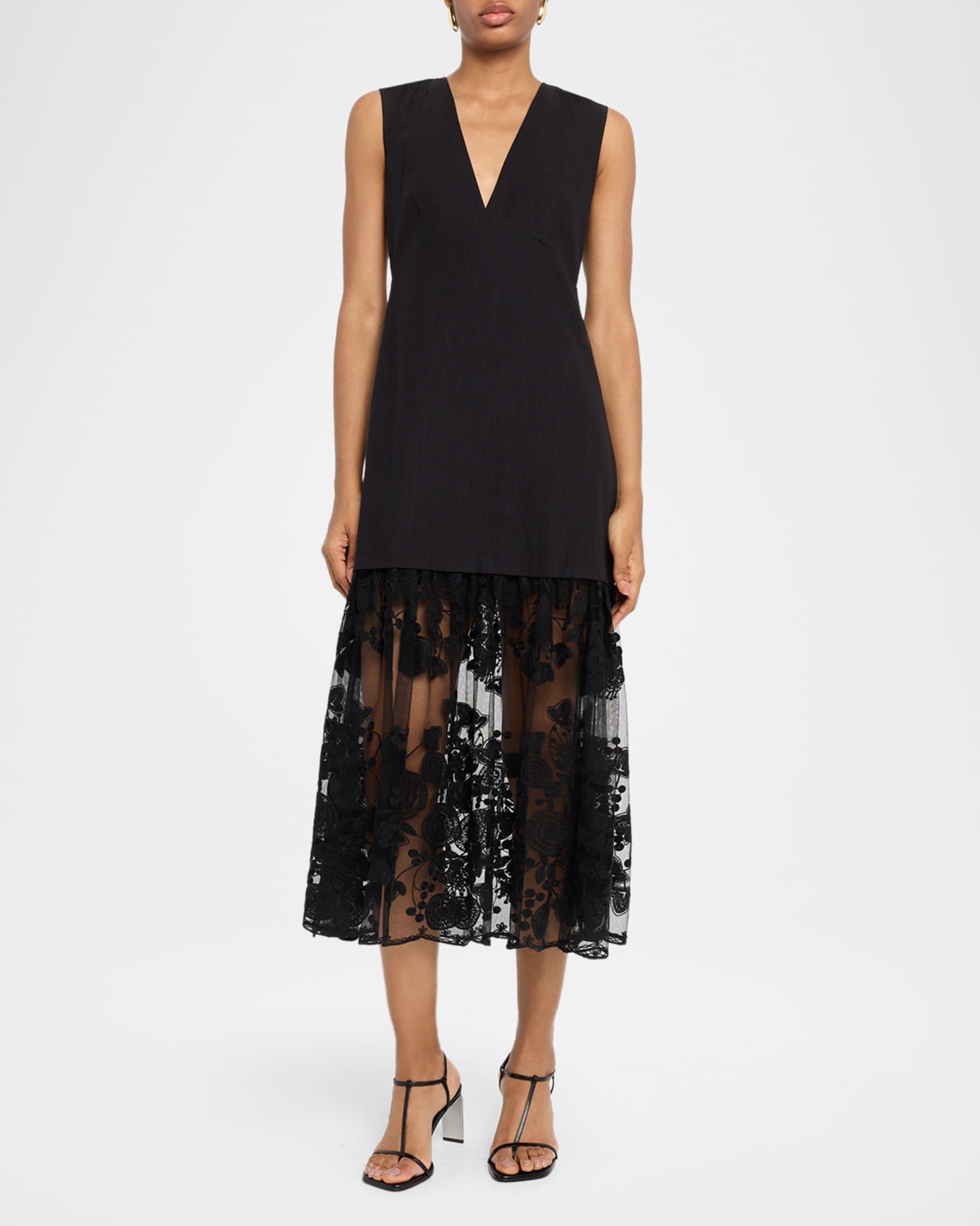 Arielle Lace V-Neck Midi Dress Product Image