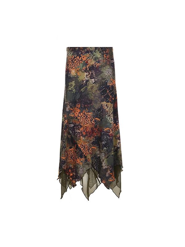 Mori Botanical Floral Print Maxi Skirt Product Image