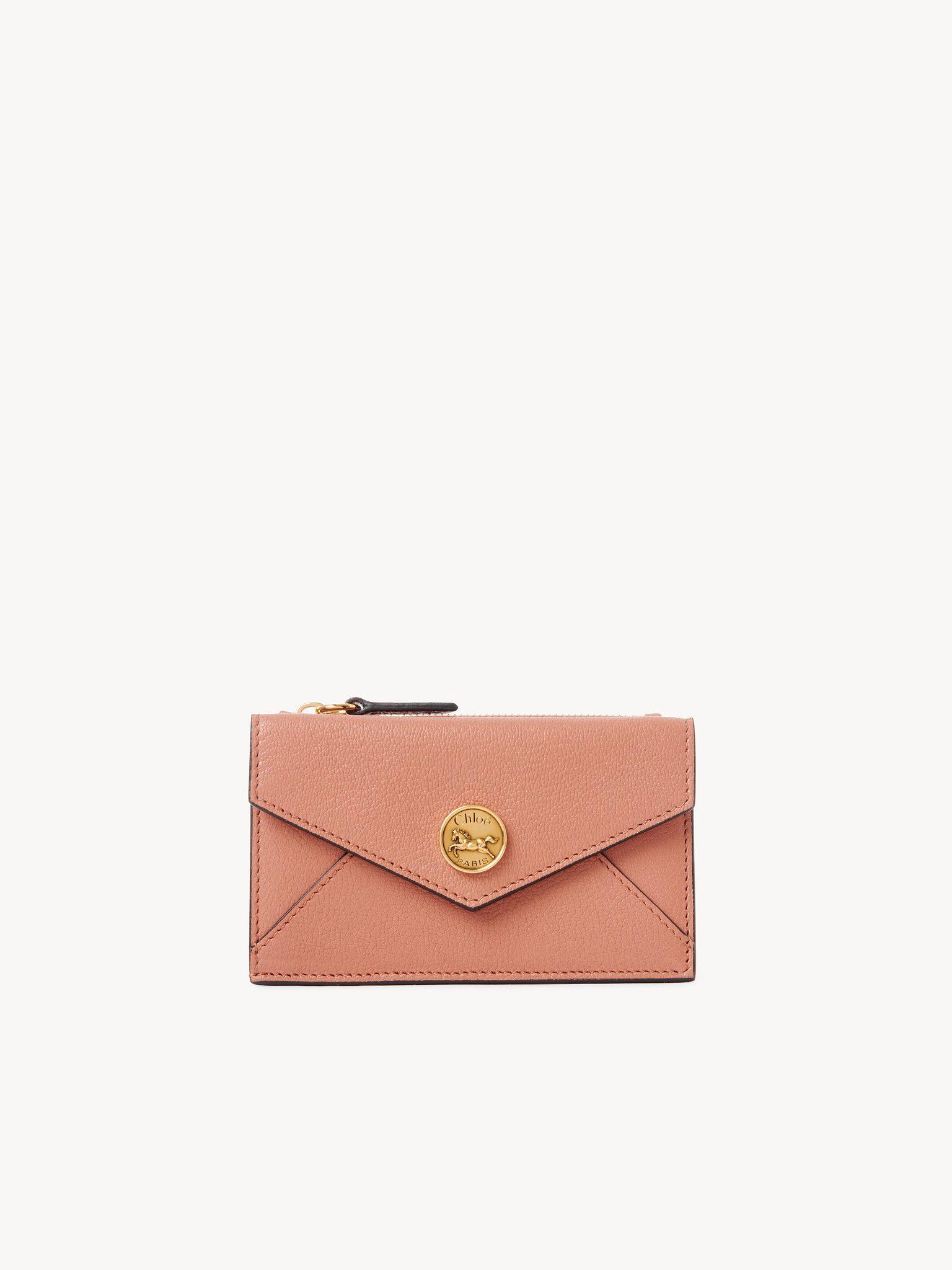 Small Envelope purse with card slots in grained leather Product Image