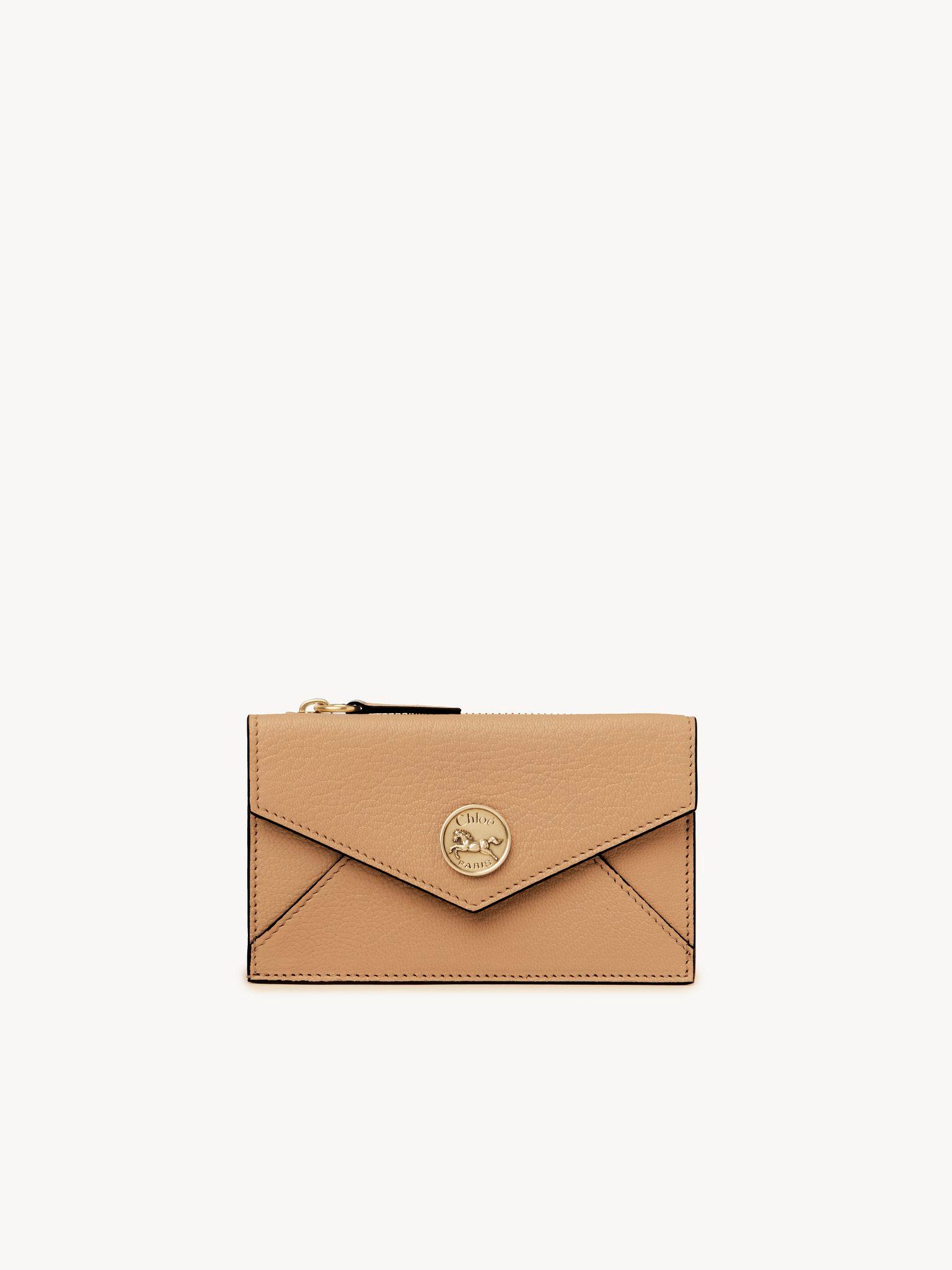 Small Envelope purse with card slots in grained leather Product Image
