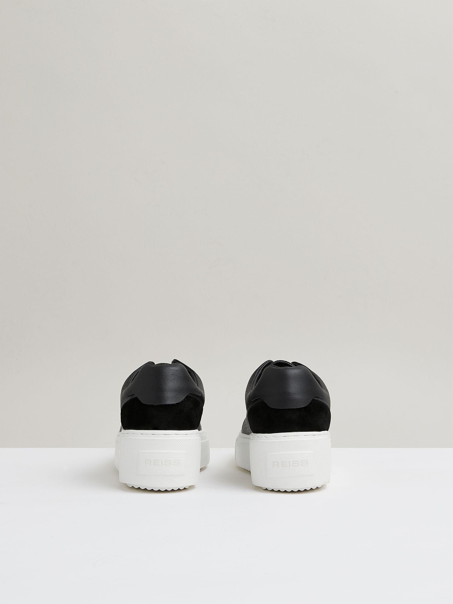 Leather Slip-On Trainers in Black Product Image