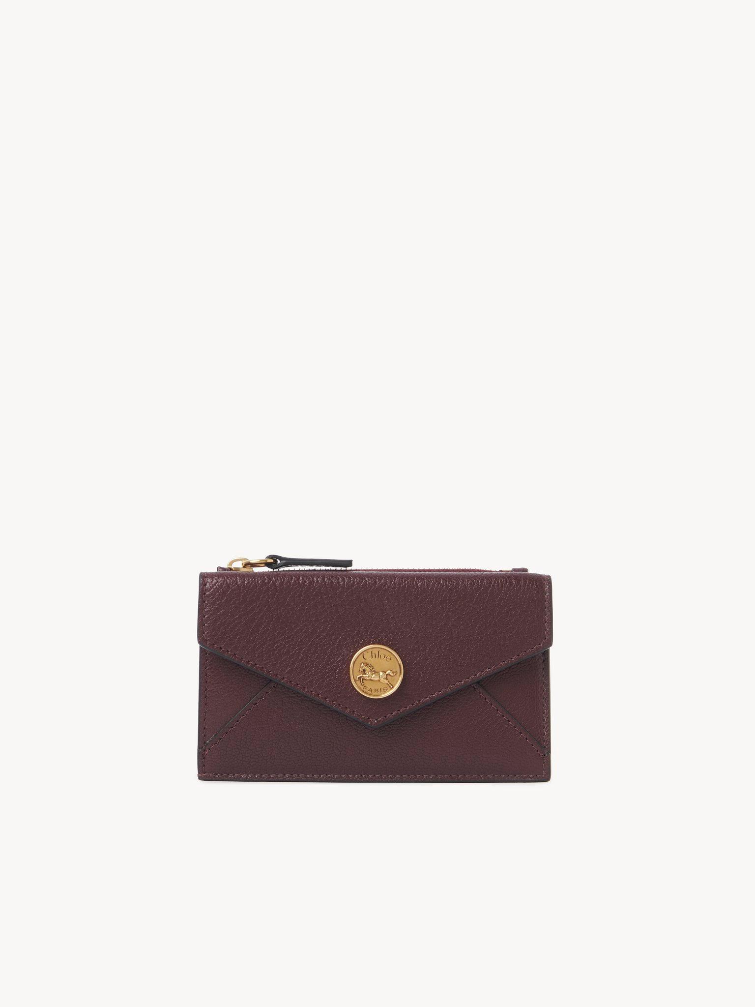 Small Envelope purse with card slots in grained leather Product Image