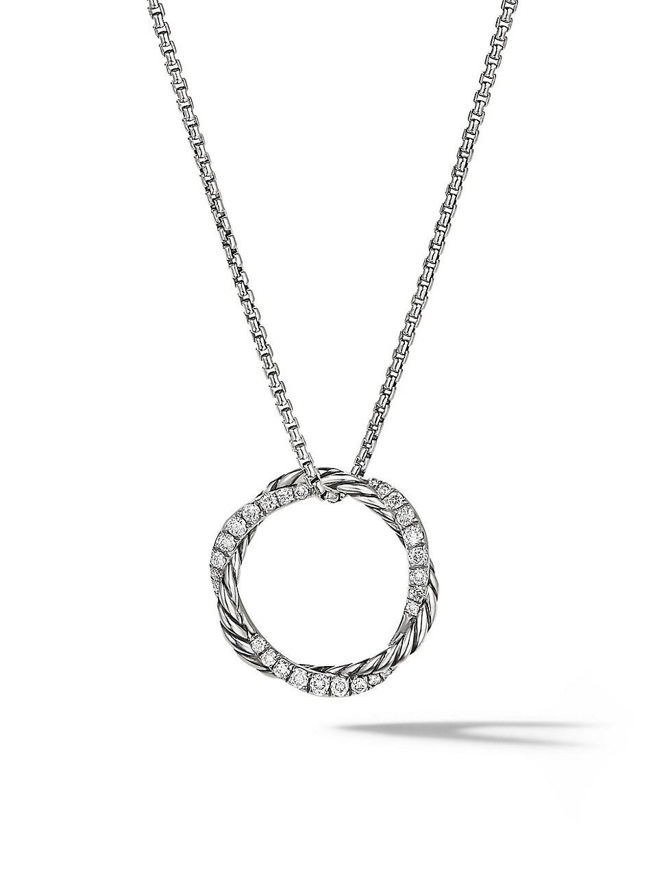 David Yurman Sterling Petite Infinity Pendant Necklace with Diamonds, 17 Product Image