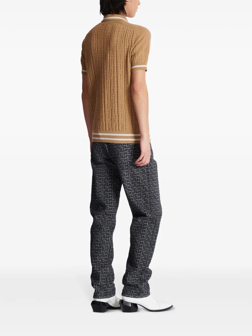 monogram-jacquard polo shirt Product Image